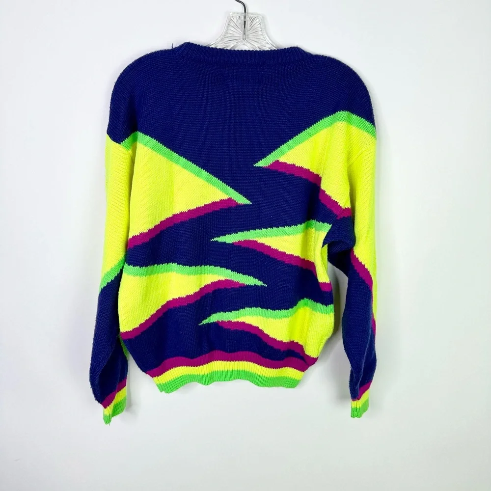 Vintage 80s Obermeyer Kids Sweater Size 18 Blue Skiwear - Picture 5 of 5